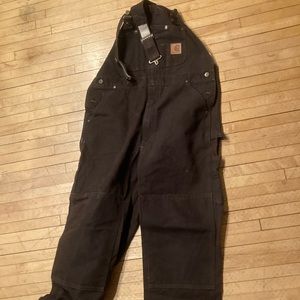 Carhartt dark brown overalls. 36x30.